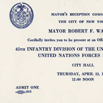 Invitation to the 45th Division reception