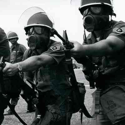 Air National Guardsmen in riot gear