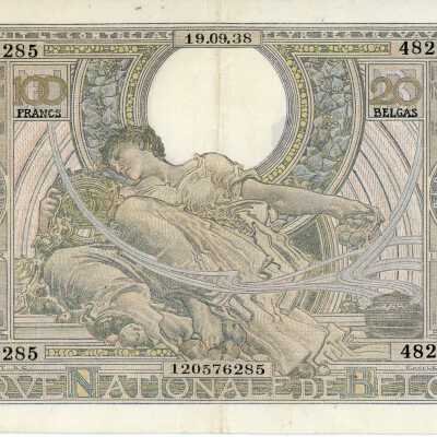 Belgian One Hundred Francs - Twenty Belgas Type 1933 French Front