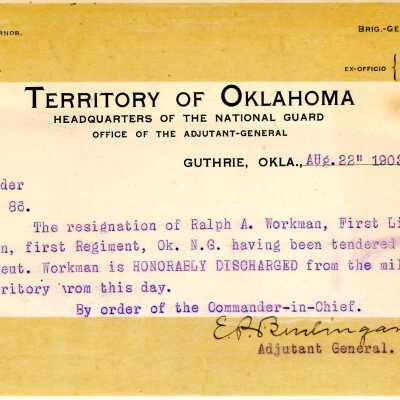 Special Order #86 Headquarters Oklahoma National Guard-1903