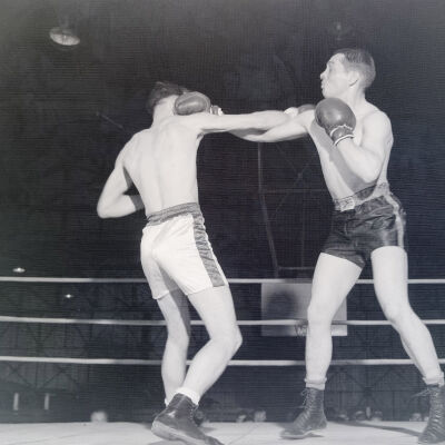 Soldier boxing match