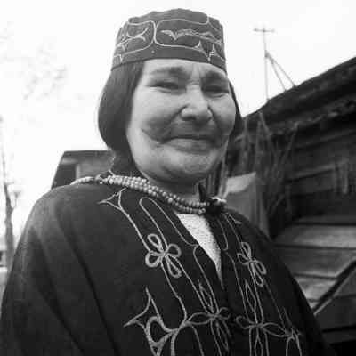 Ainu woman in traditional dress