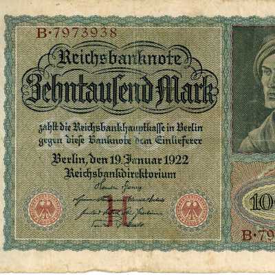 German Reichsbanknote Ten Thousand Mark Type 1922