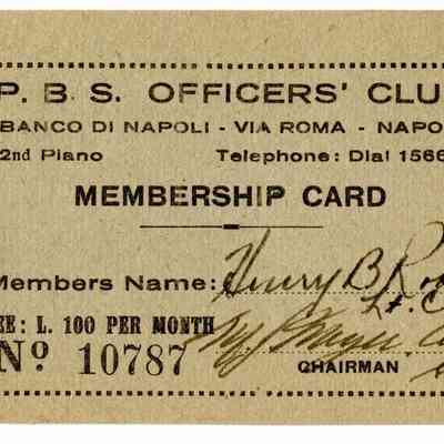 Officers' Club Card