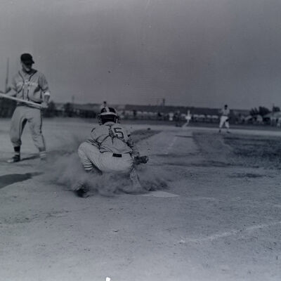 Soldiers playing baseball