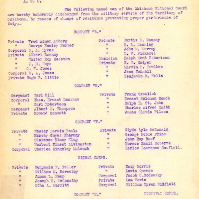 Special Order #40 Headquarters Oklahoma National Guard-1907