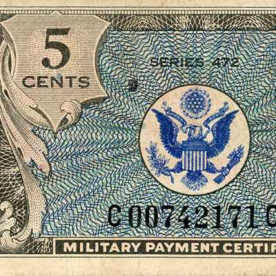 United States Military Payment Certificate Five Cents-1948-1951