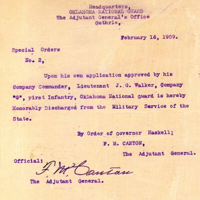 Special Order #2 Headquarters Oklahoma National Guard-1909
