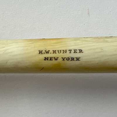 Detail of Handle: Handle is inscribed with H.W Hunter, New York