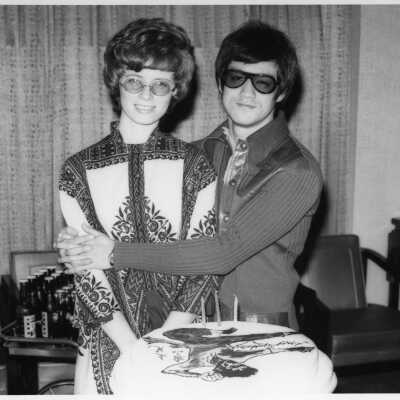 Photograph of Bruce Lee and Linda Cadwell