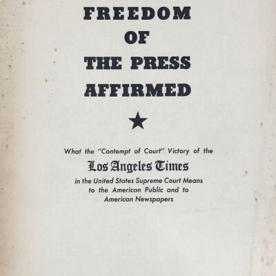 Freedom of the Press Affirmed