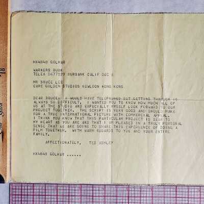 Letter from Ted Ashley to Bruce Lee
