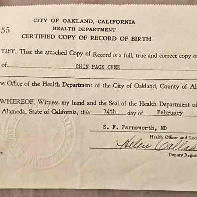 Certificate of Birth
