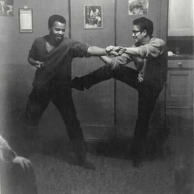 Bruce Lee and Jesse Glover practicing