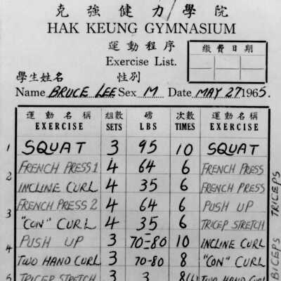 Hak Keung Gymnasium Exercise List, 1965