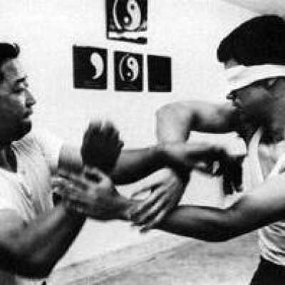 Photograph of Bruce Lee and Dan Lee Chi Sao