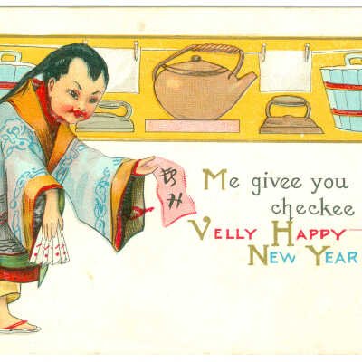 Me Givee You Checkee for Velly Happy New Year!