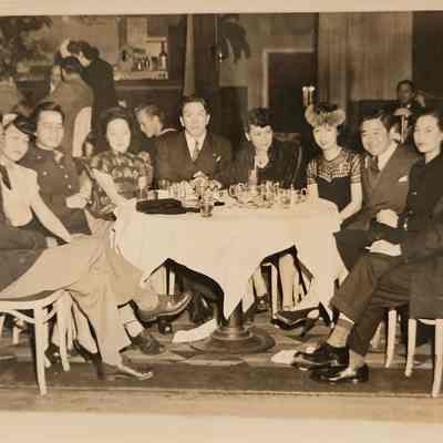 James Wong Howe with dinner group