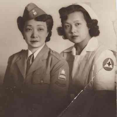 Portrait photograph - 2 Women WWII uniform