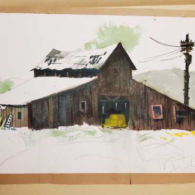 Barn - watercolor study