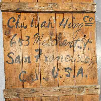 Wooden business sign Chu Wah Hing Co.