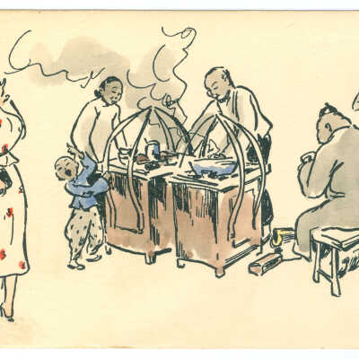 Scene of a Family Cooking