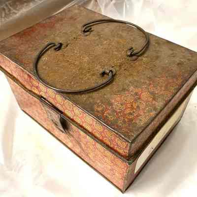 Red and Gold Metal Box