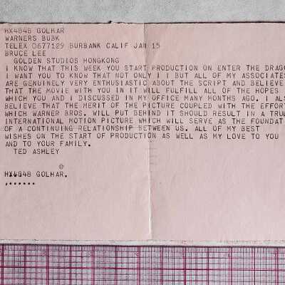 Letter from Ted Ashley to Bruce Lee