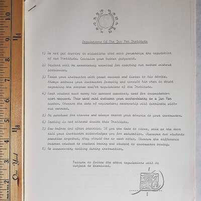 Jun Fan Gung Fu Institute Regulations Paper
