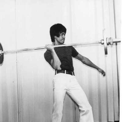 Bruce Lee Lifting Barbell Weight