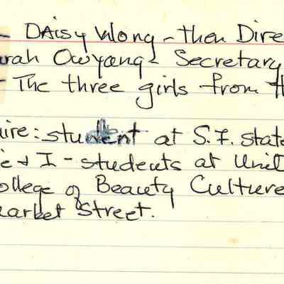 YWCA index card