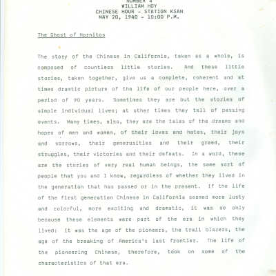 "Tales of the California Chinese" Number 4