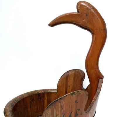 Bird Shaped Wooden Pail