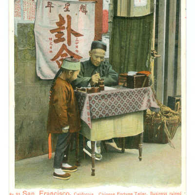 Postcard, San Francisco, Chinatown, San Francisco, California, Chinese Fortune Teller