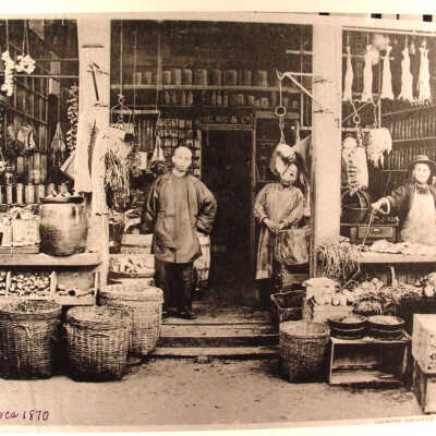 Photograph, Chinatown, Grocery, 1870, SF