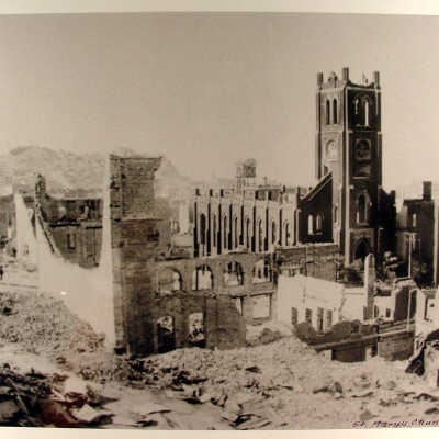 Photograph, Chinatown, Old St Mary's Church, 1906, SF