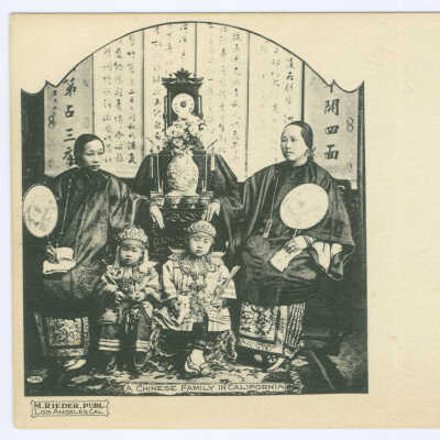 Postcard, A Chinese Family in California