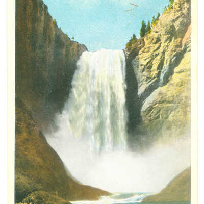 Postcard, Yellowstone, Great Fall From Below, 308 Ft., Yellowstone Park