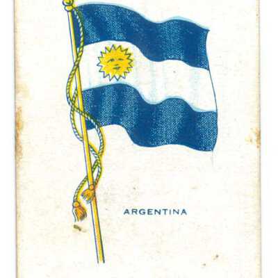 Tobacco Card, Argentina Flag, Blue and White with a Yellow Sun