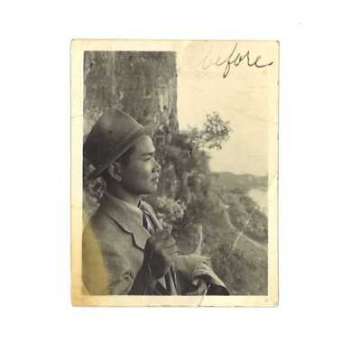 Chinese Man Besides a Mountain in China