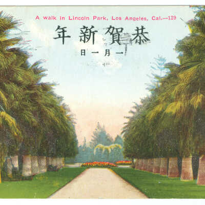Postcard, Los Angeles, A Walk in Lincoln Park, Los Angeles, Cal,-129