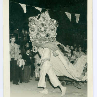 Photo, Los Angeles, China City, Lion Dance at Night China City, Los Angeles