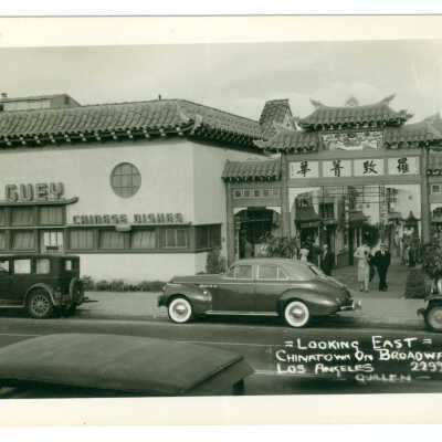 Postcard, Los Angeles, Chinatown, Looking East Chinatown on Broadway Los Angeles