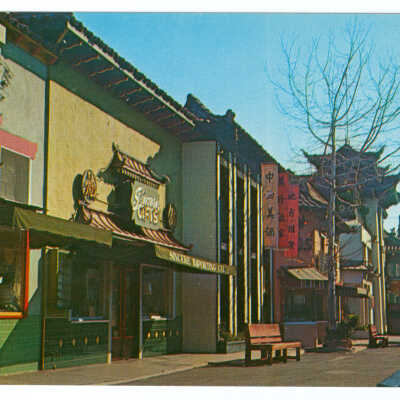 Postcard, Los Angeles, Chinatown, Chinatown Street Scene