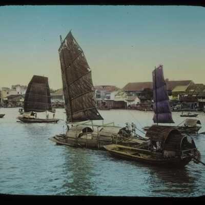 Glass Lantern Slide, Boats