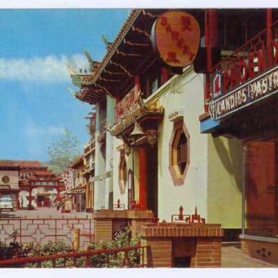 Postcard, Los Angeles, Chinatown, Plaza