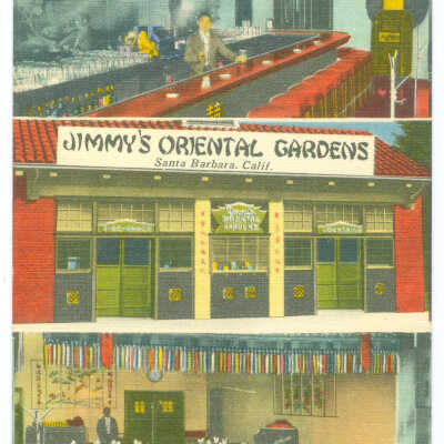 Postcard, Santa Barbara, Jimmy's Oriental Gardens