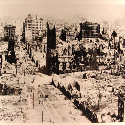 Photograph, Chinatown, California St., ruins, 1906, SF