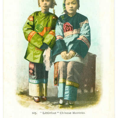 Postcard, China, Littlefoot, Chinese Maidens