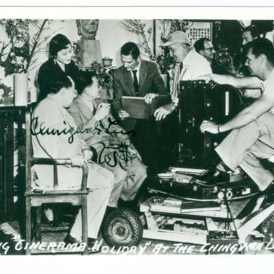 Postcard, Shooting "Cinerama Holiday" at the Chingwah Lee Studio